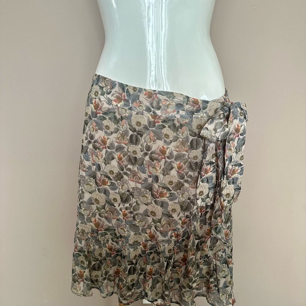Floral Ruffle Mini Skirt - Olive Multi - Picture 6 of 10